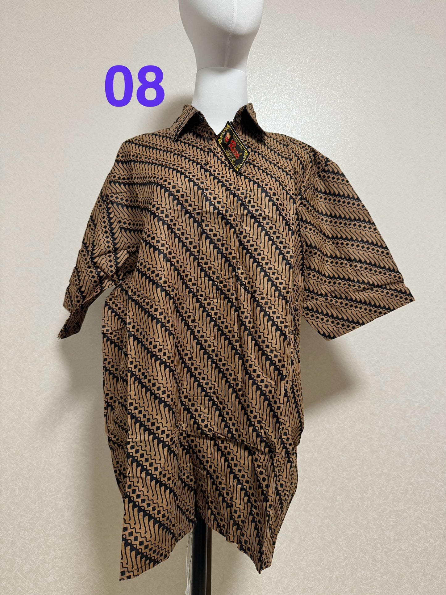 Kemeja Batik Cowo Lengan Pendek Size XL