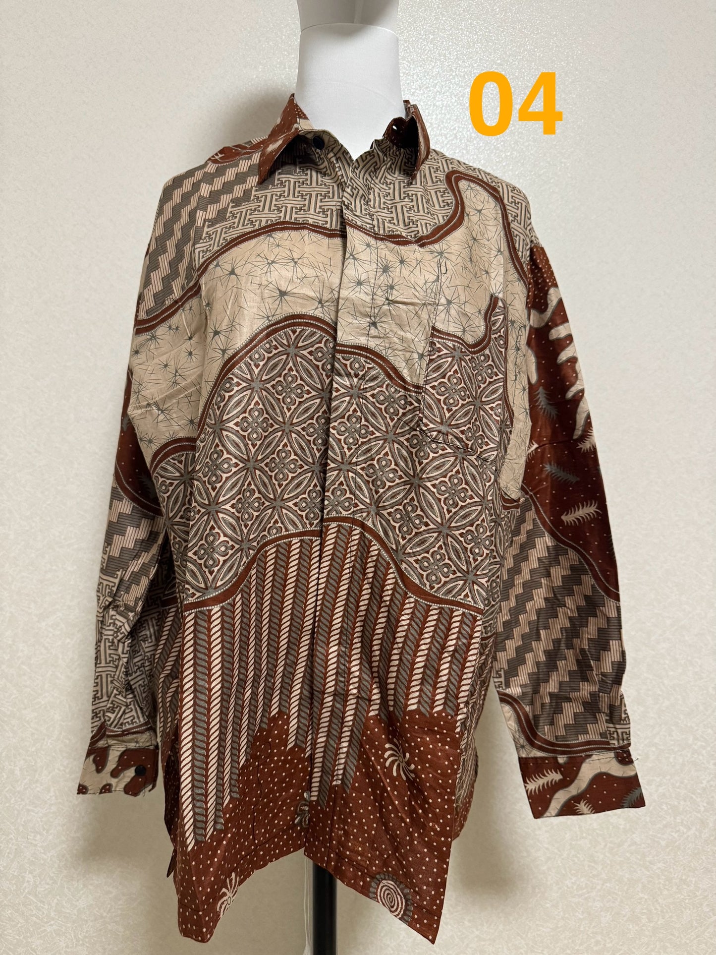 Kemeja Batik Cowo Lengan Panjang Size XL