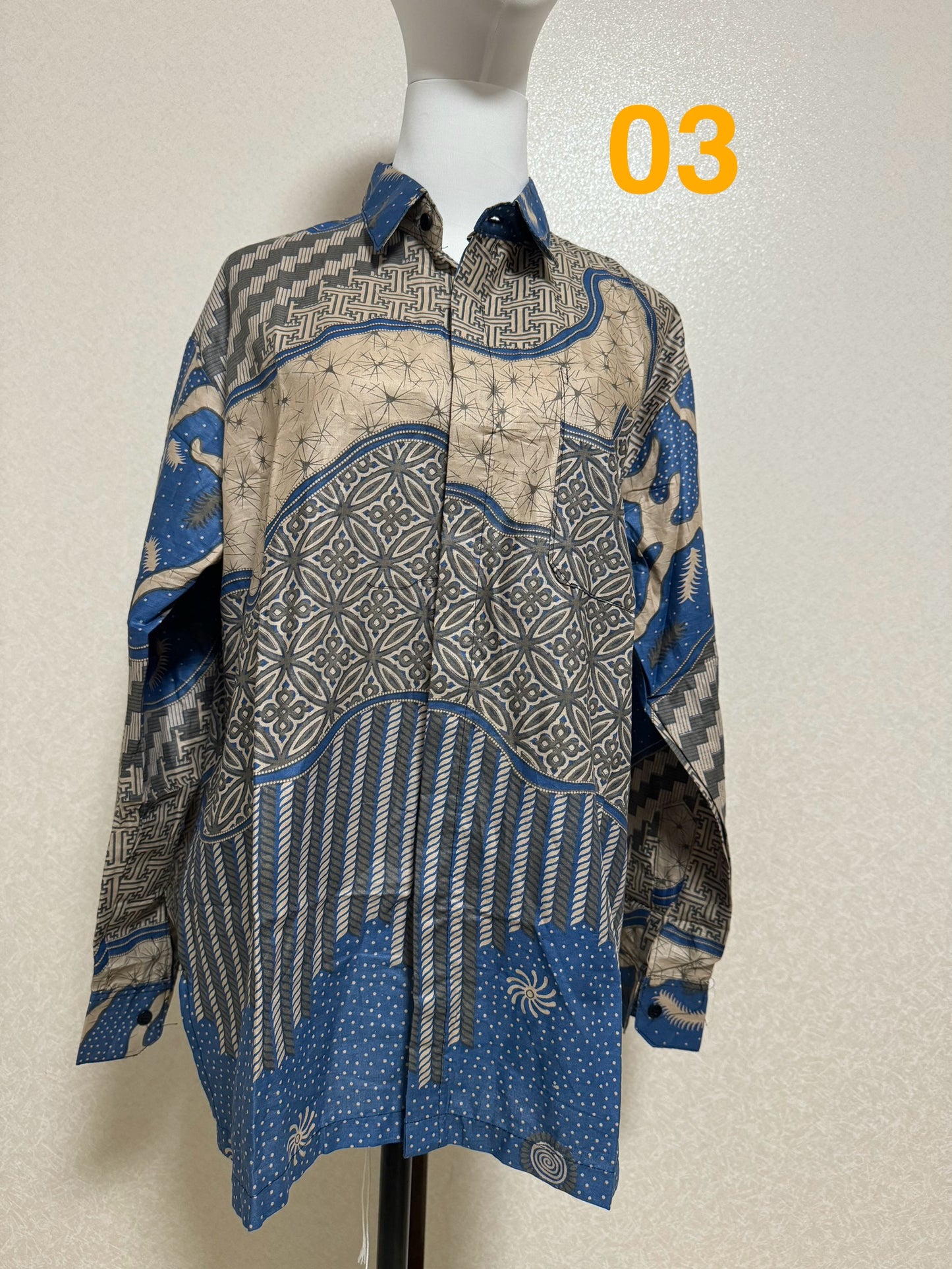 Kemeja Batik Cowo Lengan Panjang Size XL