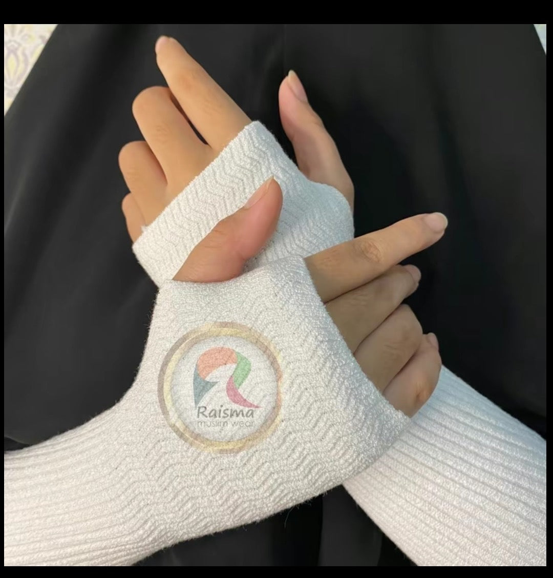 Handsock Rajut Manset Polos Kait Cincin