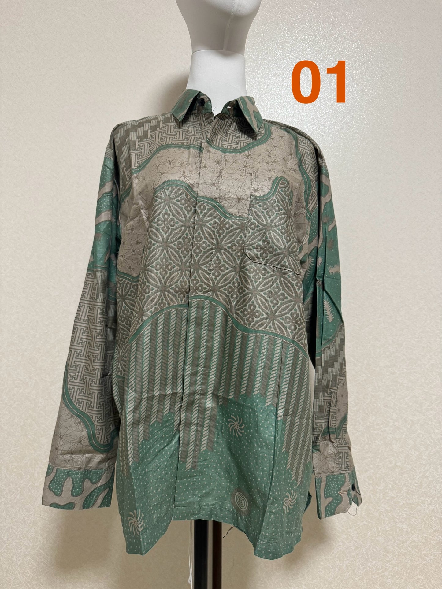 Kemeja Batik Cowo Lengan Panjang Size XL