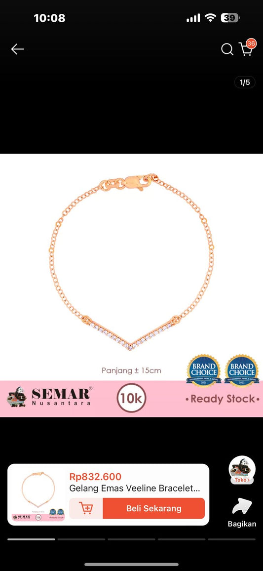 Gelang Emas Veeline Bracelet Gold 10K Semar Nusantara