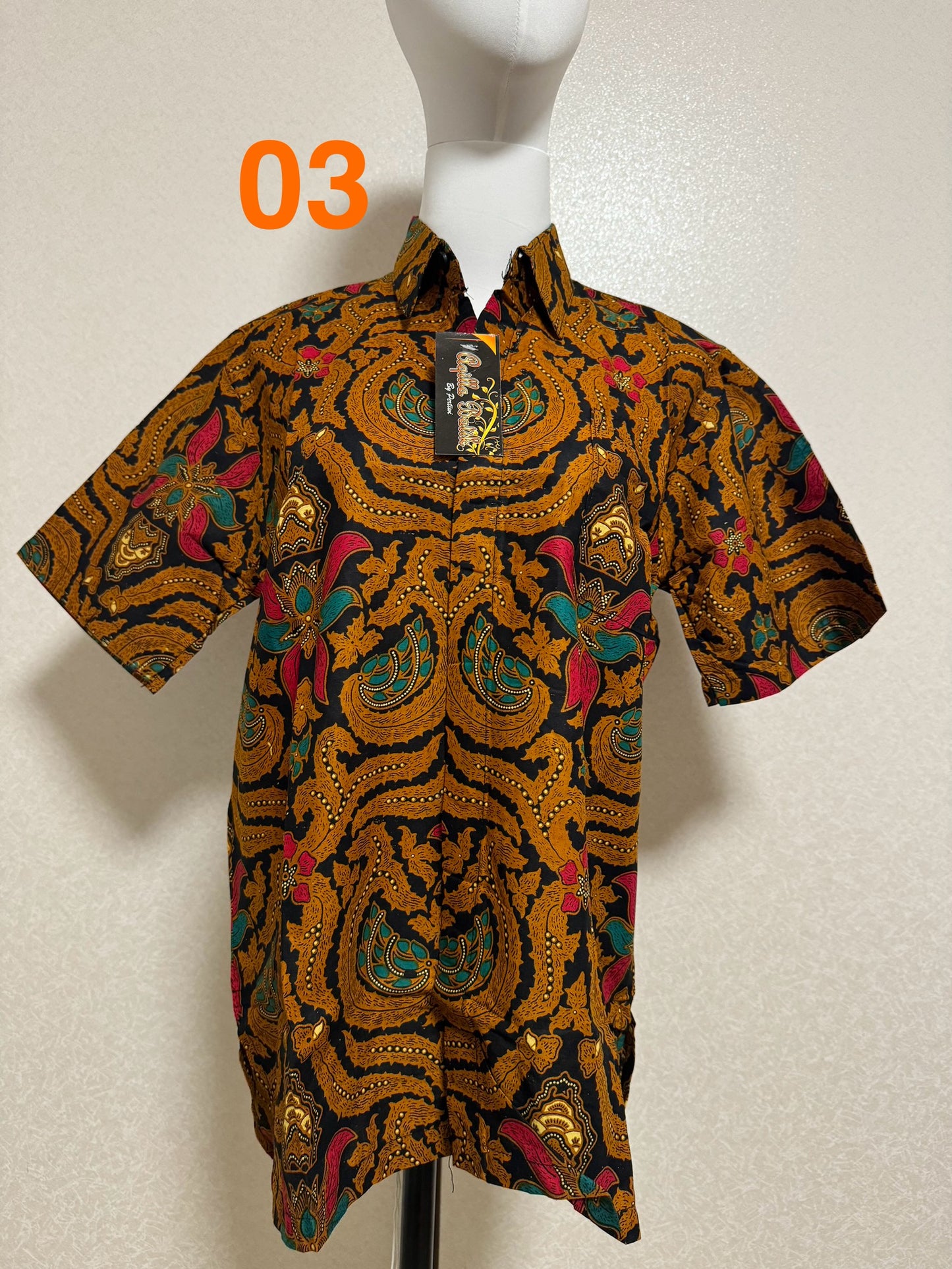 Kemeja Batik Cowo Lengan Pendek Size M
