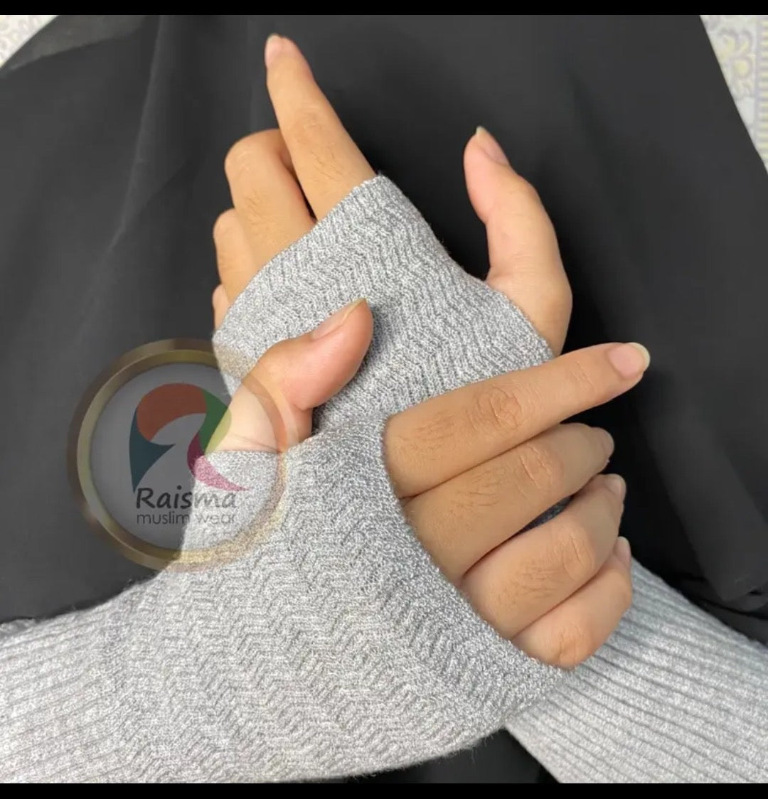 Handsock Rajut Manset Polos Kait Cincin