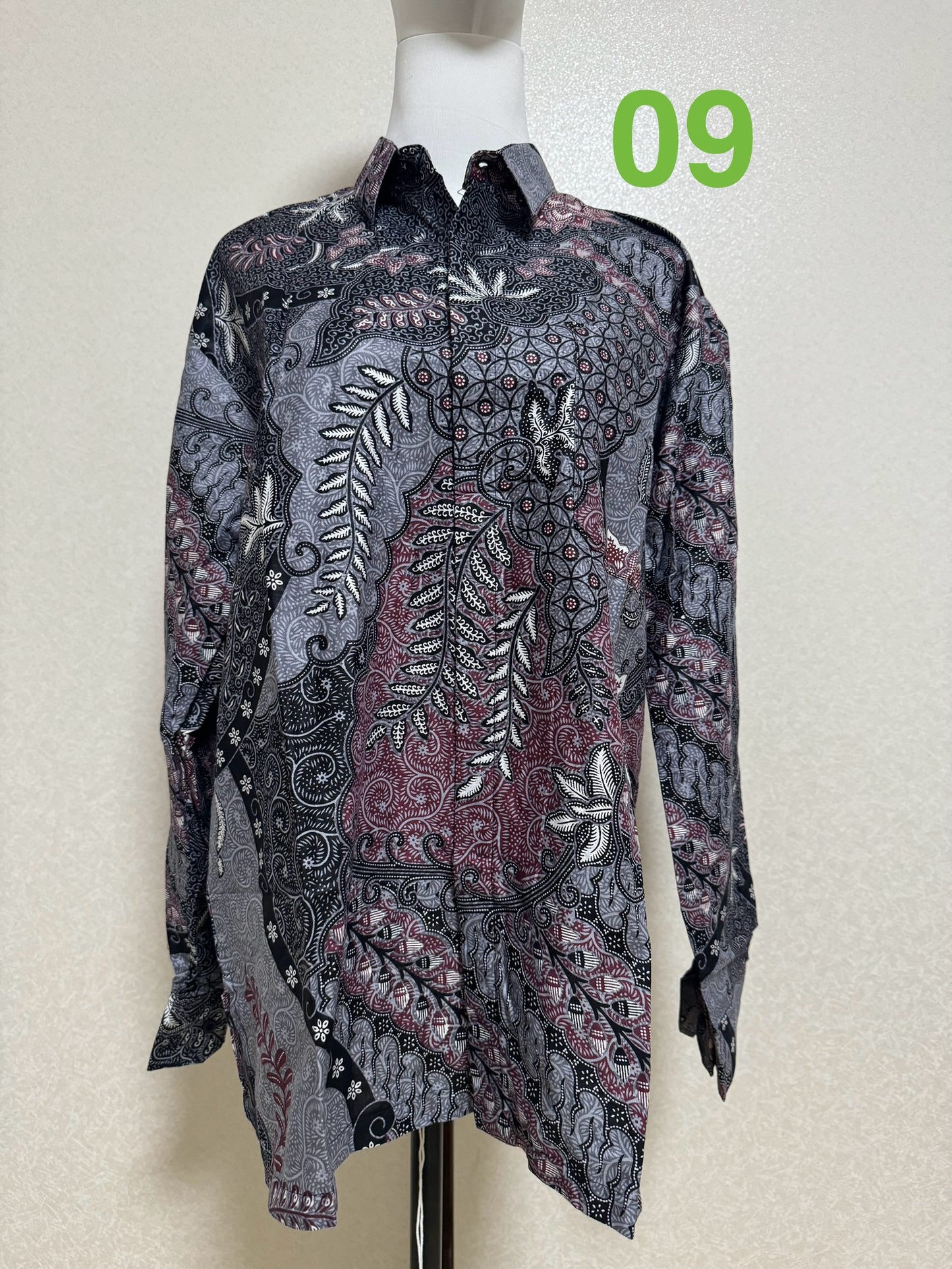 Kemeja Batik Cowo Lengan Panjang Size L