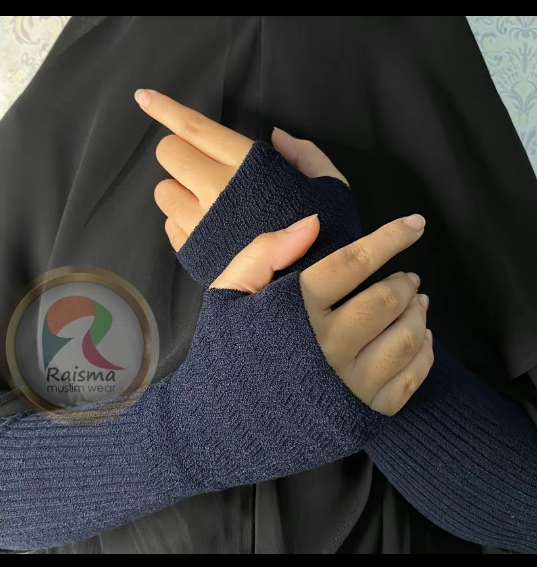 Handsock Rajut Manset Polos Kait Cincin