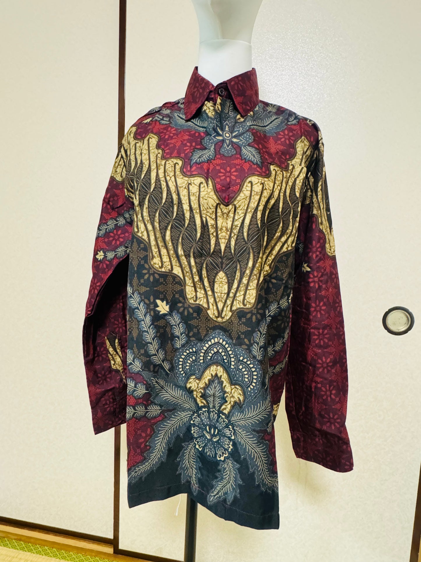 Kemeja Batik Cowo Lengan Panjang Size M