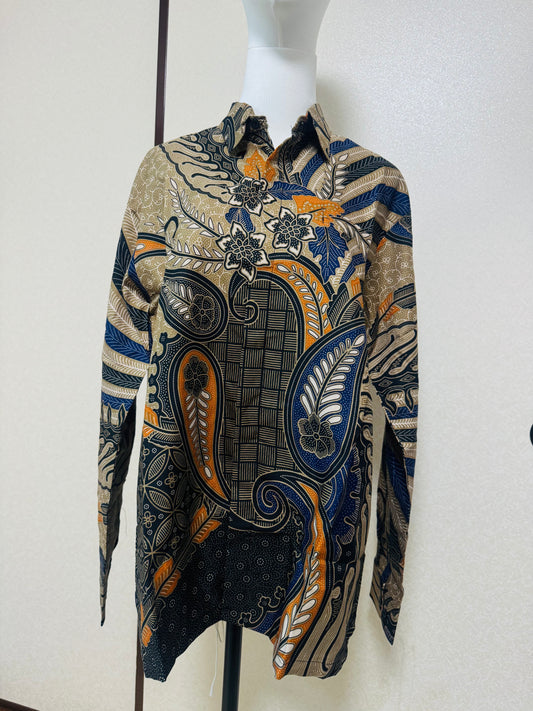 Kemeja Batik Cowo Lengan Panjang Size M